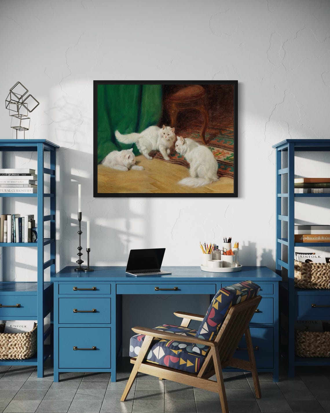 White Cats Wall Art Print - Image 4