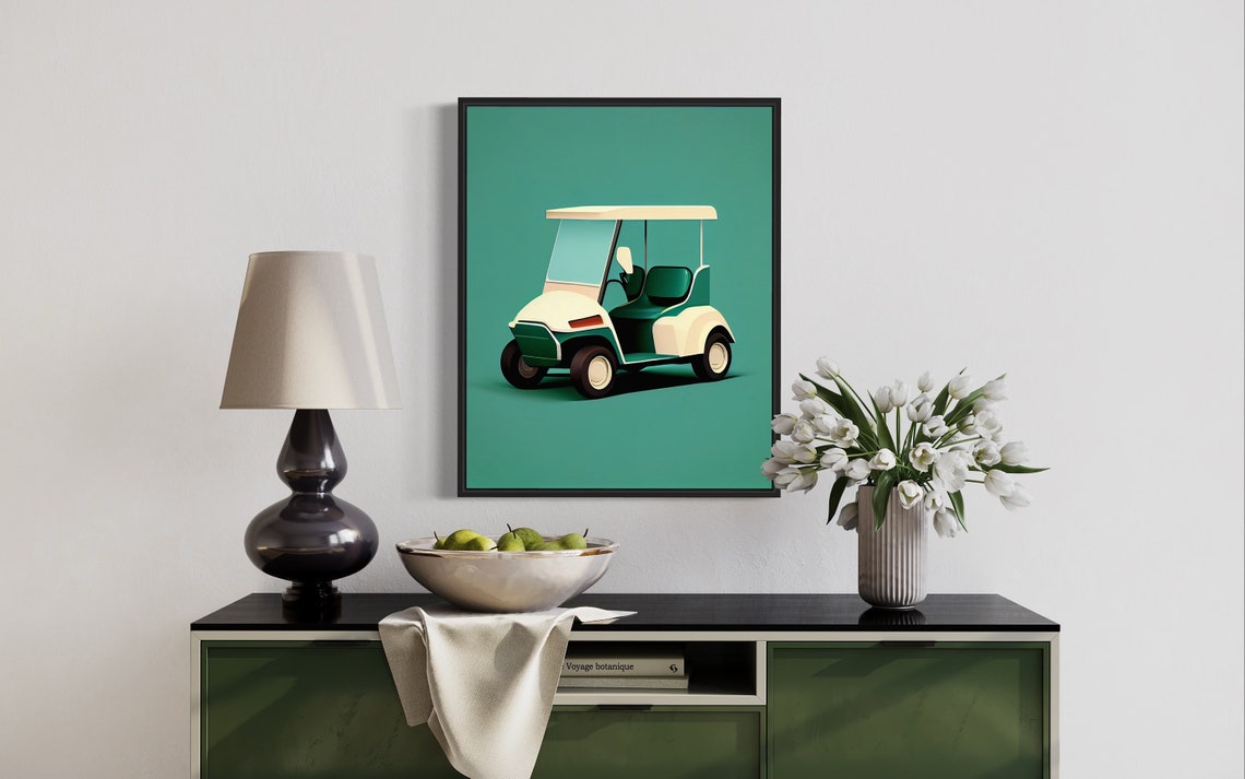Golf Cart Minimalist Poster Print - Image 2