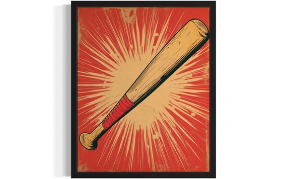 Baseball Bat Pop Art Poster
