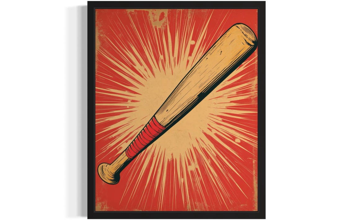 Baseball Bat Pop Art Poster