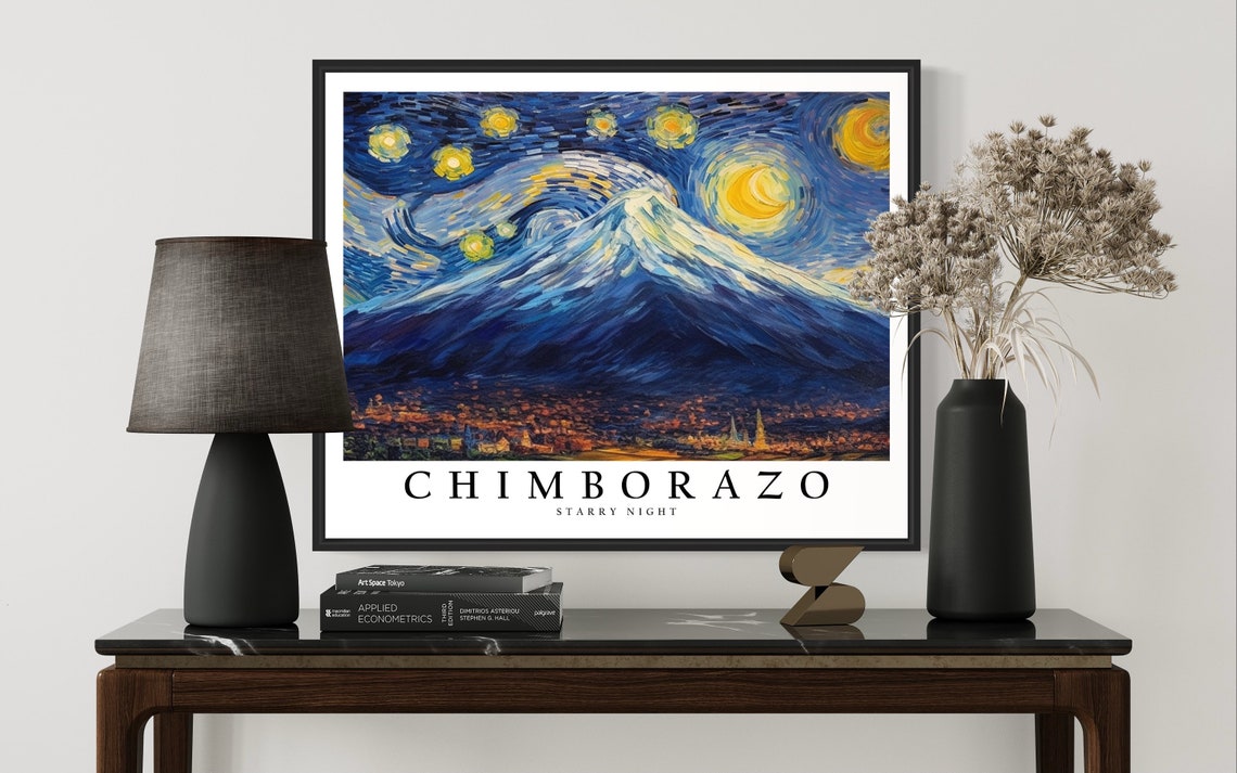 Chimborazo Mountain Starry Night Art Print Van Gogh Style Poster Wall Art Original Painting Decor - Image 3