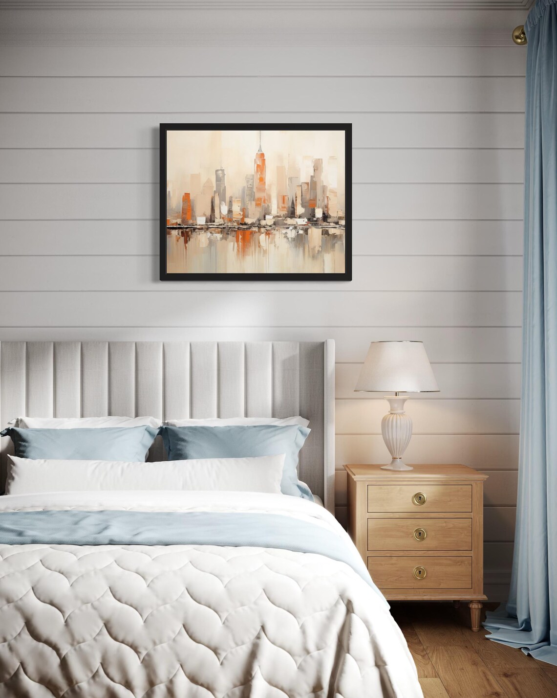 Skyline Abstract Art Print, Original Paint Artwork - Image 4