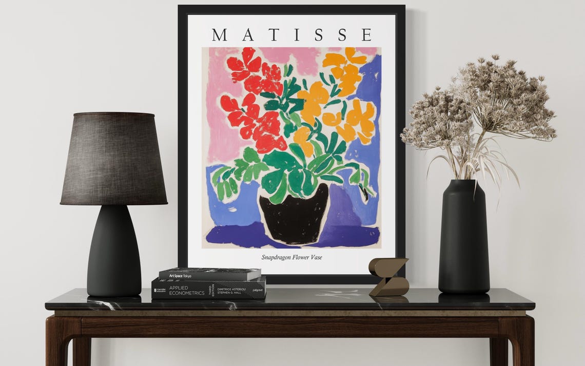 Matisse Style Snapdragon Flower Vase Bold Fauvist Still Life Poster - Image 3