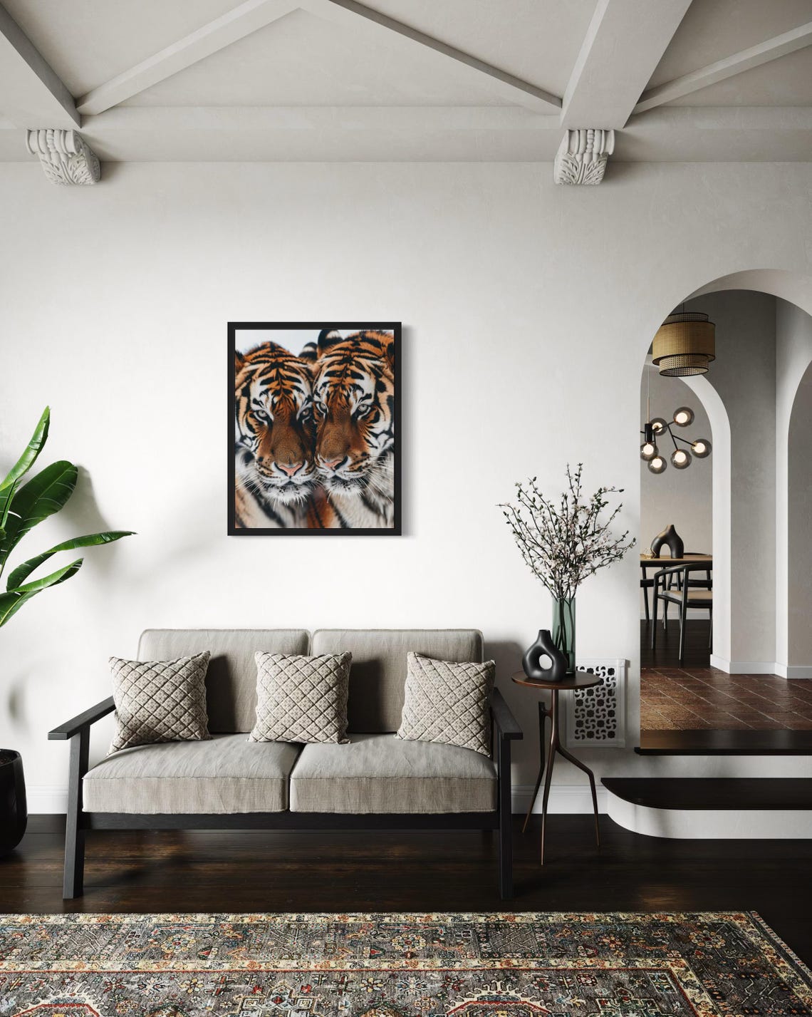 Two Tigers Nuzzling Close-Up Wildlife Photography Art Poster - Image 4
