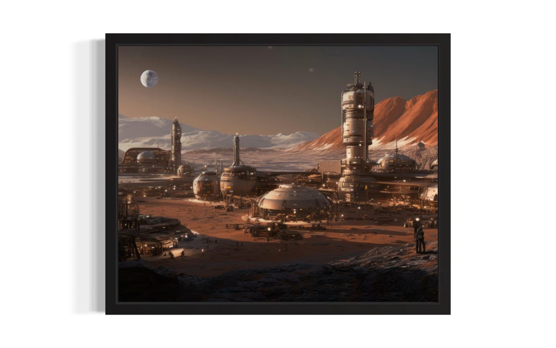 Mars Settlement Abstract Wall Art Print