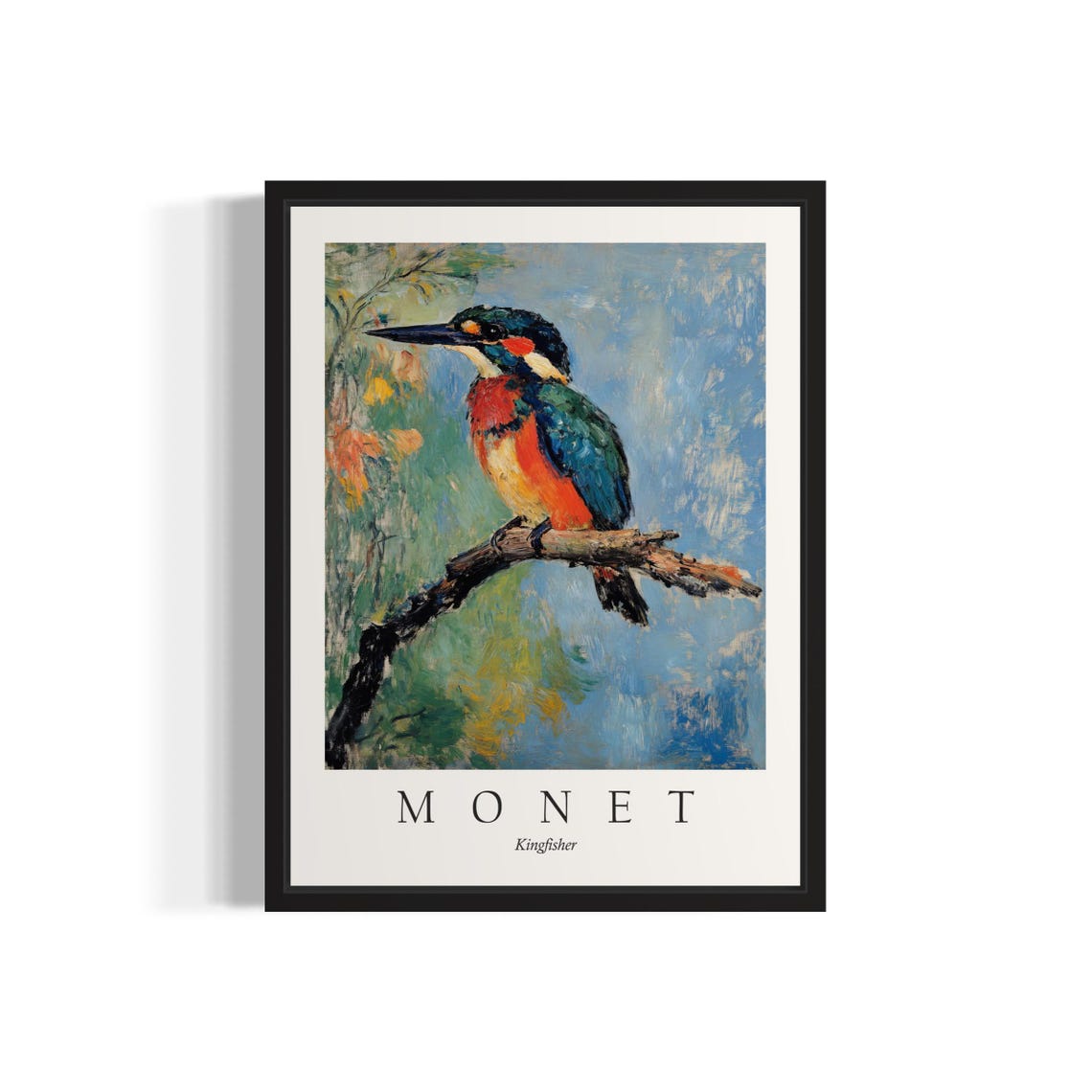 Kingfisher Bird, Monet Art Print