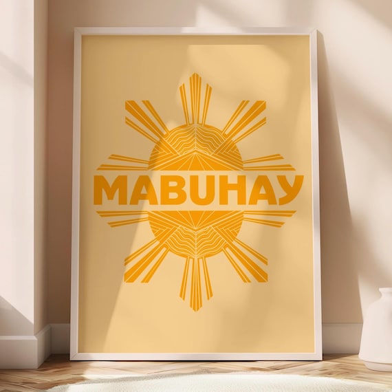 Mabuhay Golden Philippine Sun Tropical Filipino Culture Wall Art