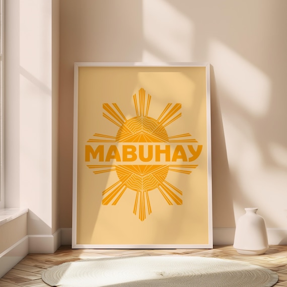 Filipino Welcome Art Mabuhay Philippines Culture Heritage Wall Printable Poster Home Decor 3 Star And A Sun Pinoy