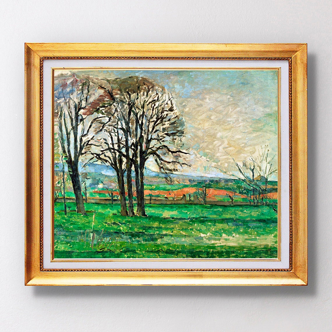 Paul Cezanne Bare Trees at Jas de Bouffan 1885 Rural Scene Poster