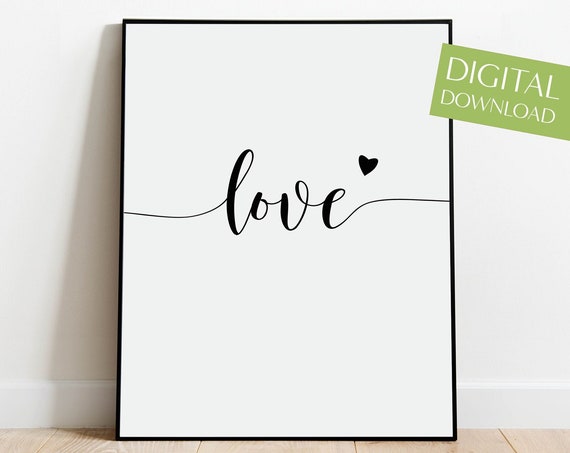 Love Wall Art Love Print Love Poster Love Wall Decor Calligraphy Print Gift For Her Love Love Poster