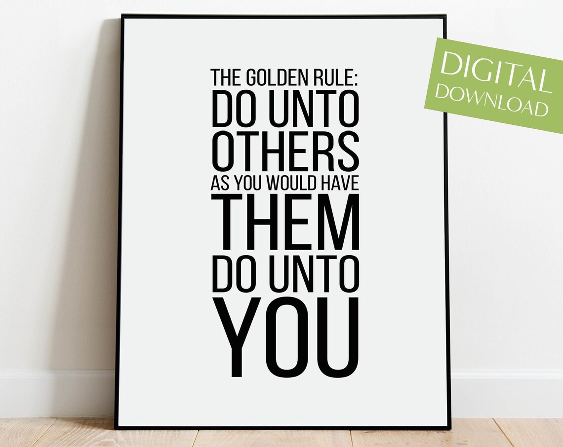 The Golden Rule Do Unto Others Inspirational Quote Typography Poster