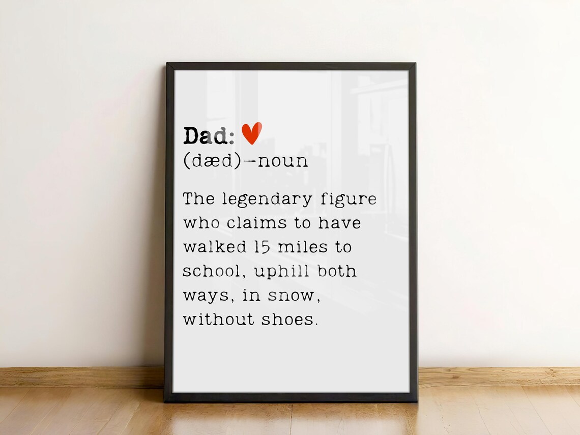 Funny Dad Definition Poster, Humorous Gift