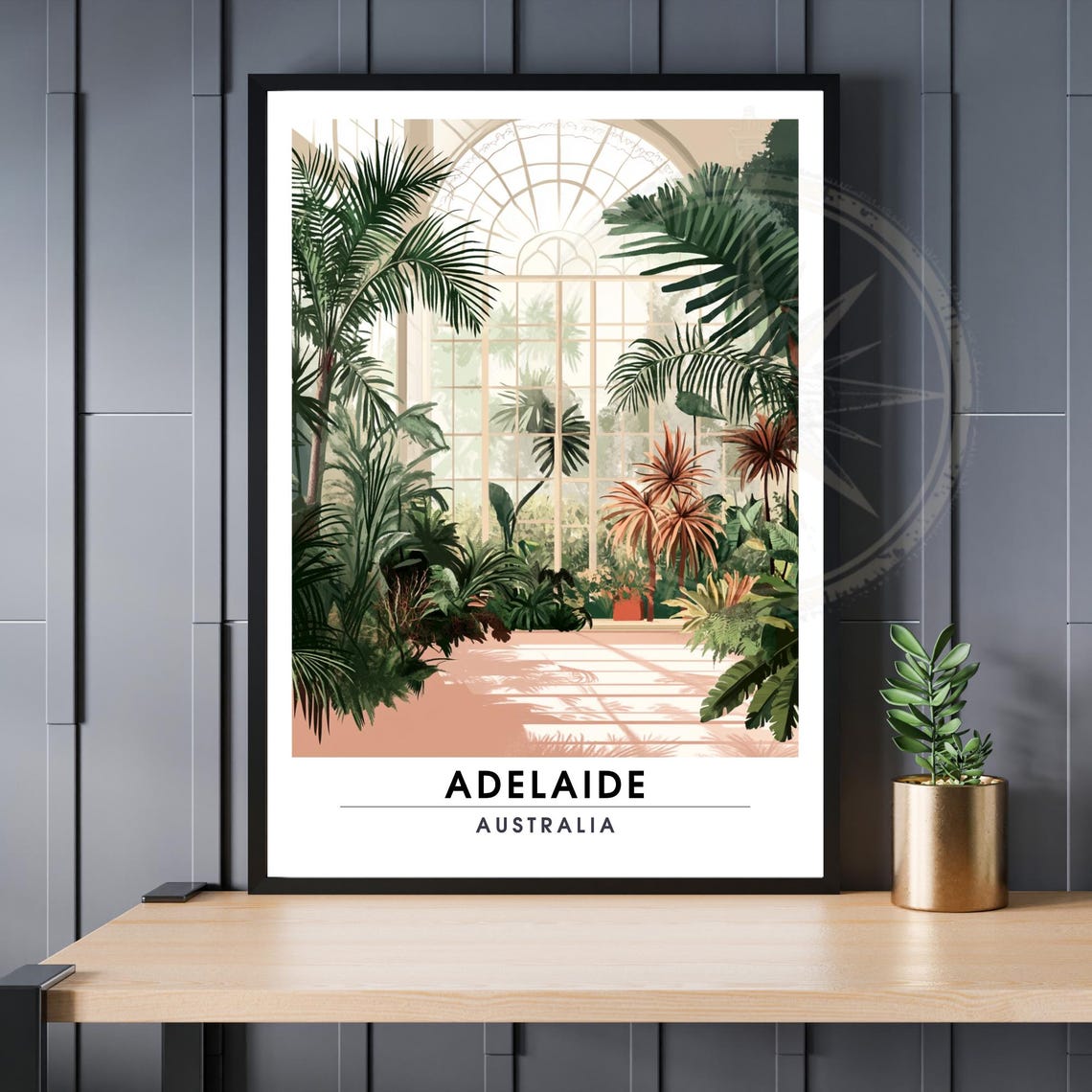 Adelaide Australia Tropical Palm Glasshouse Botanical Garden Poster