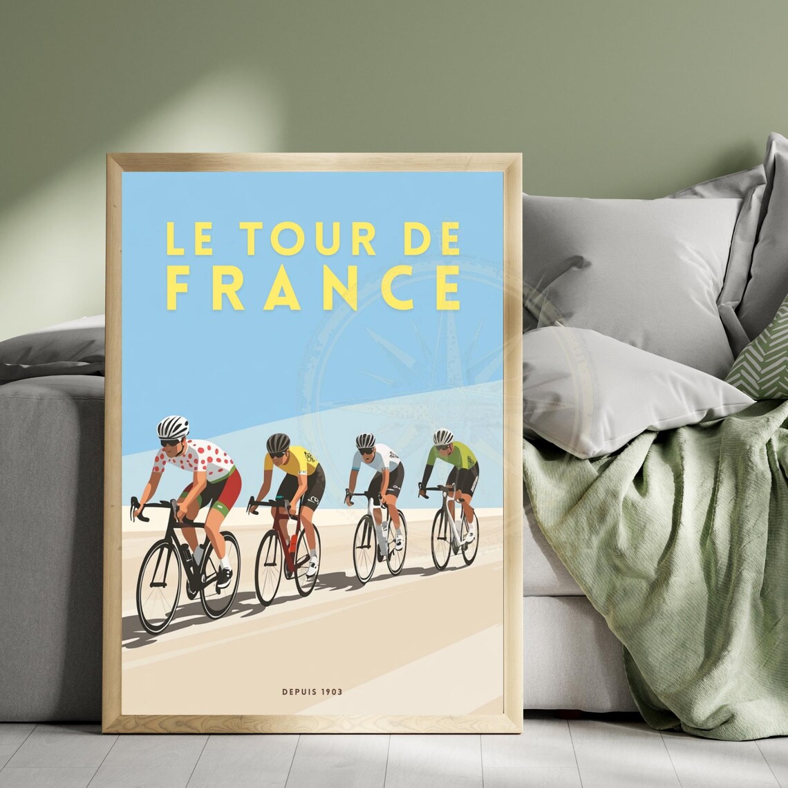 Le Tour de France Depuis 1903 Four Racers Minimal Sports Poster - Image 3