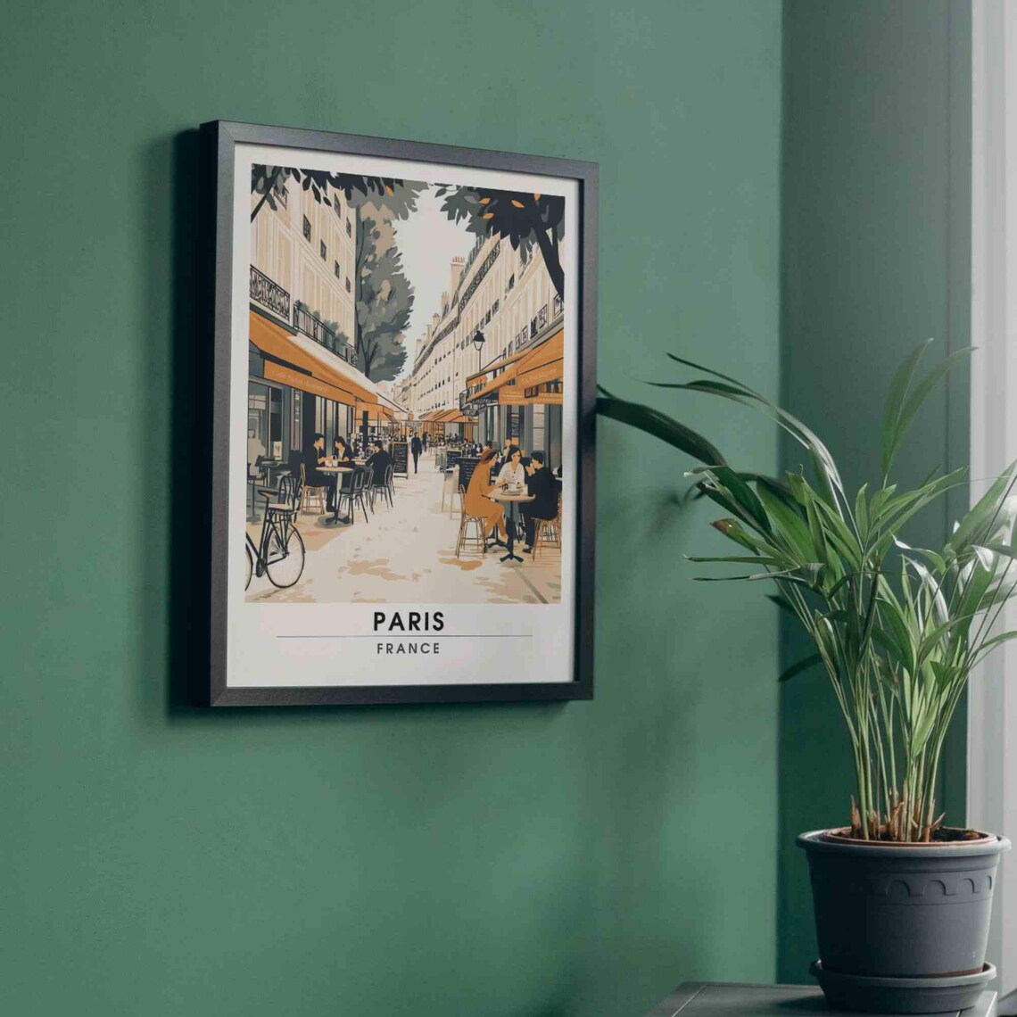 Paris France Rue Saint Honore Cafe Awnings Street Scene Poster - Image 4