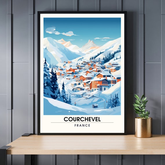 Courchevel Poster Station Print Mountain Ski