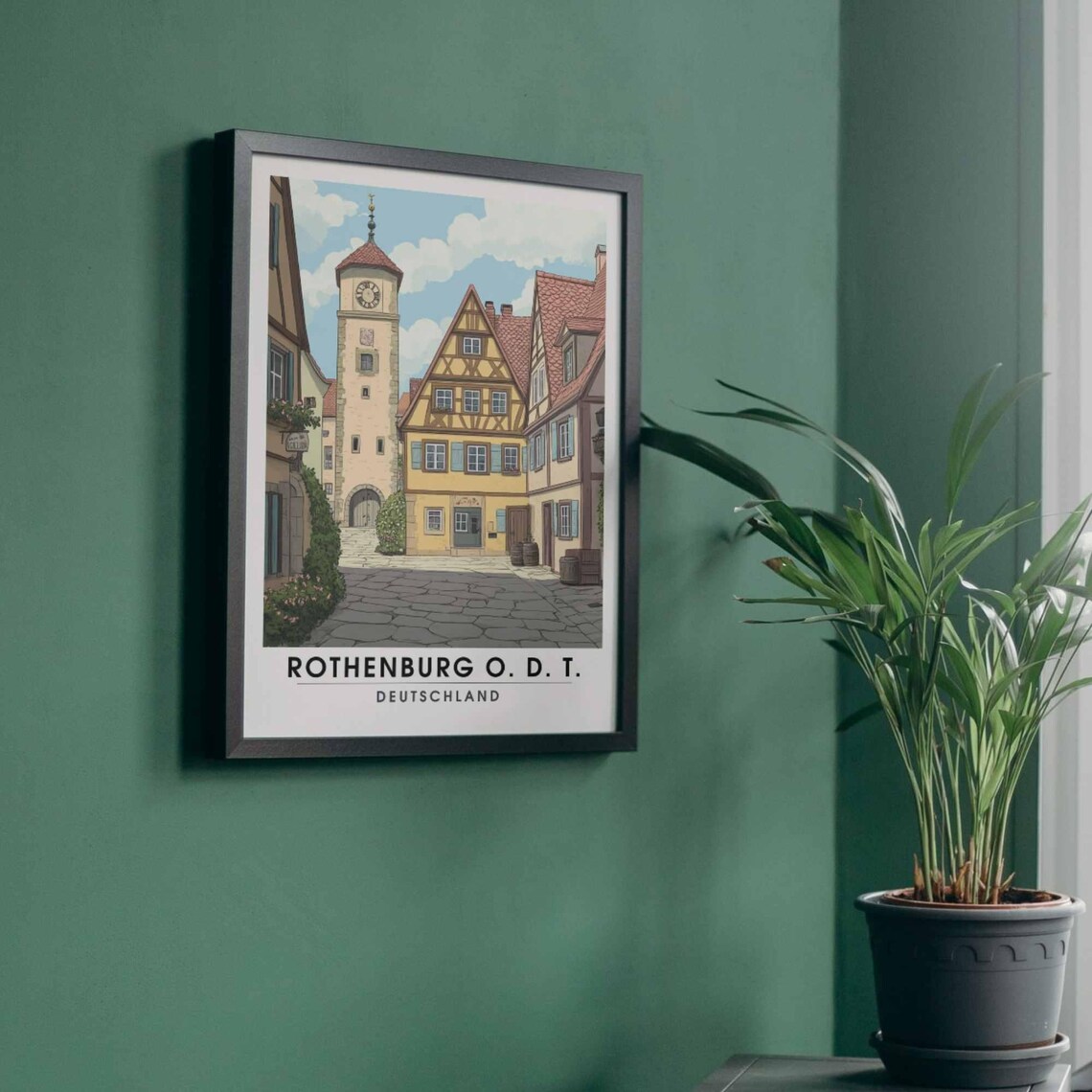 Rothenburg O. D. T. Sunny Old Town Courtyard Germany Travel Poster - Image 4