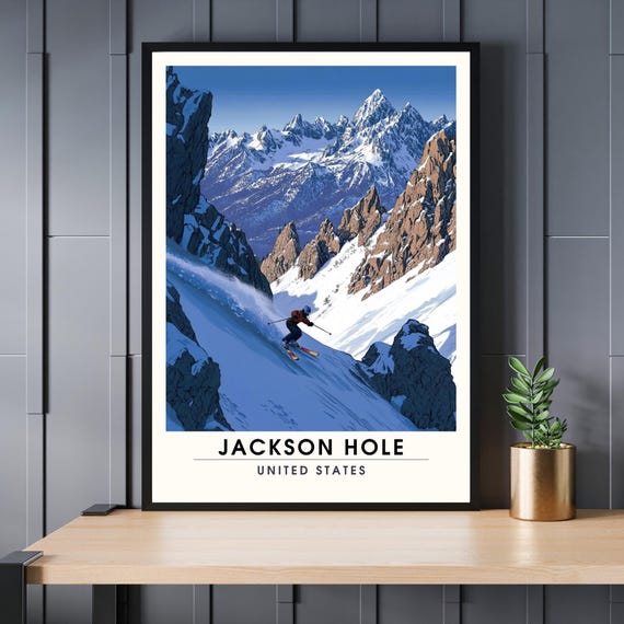 Jackson Hole Usa Poster Print Ski Wyoming