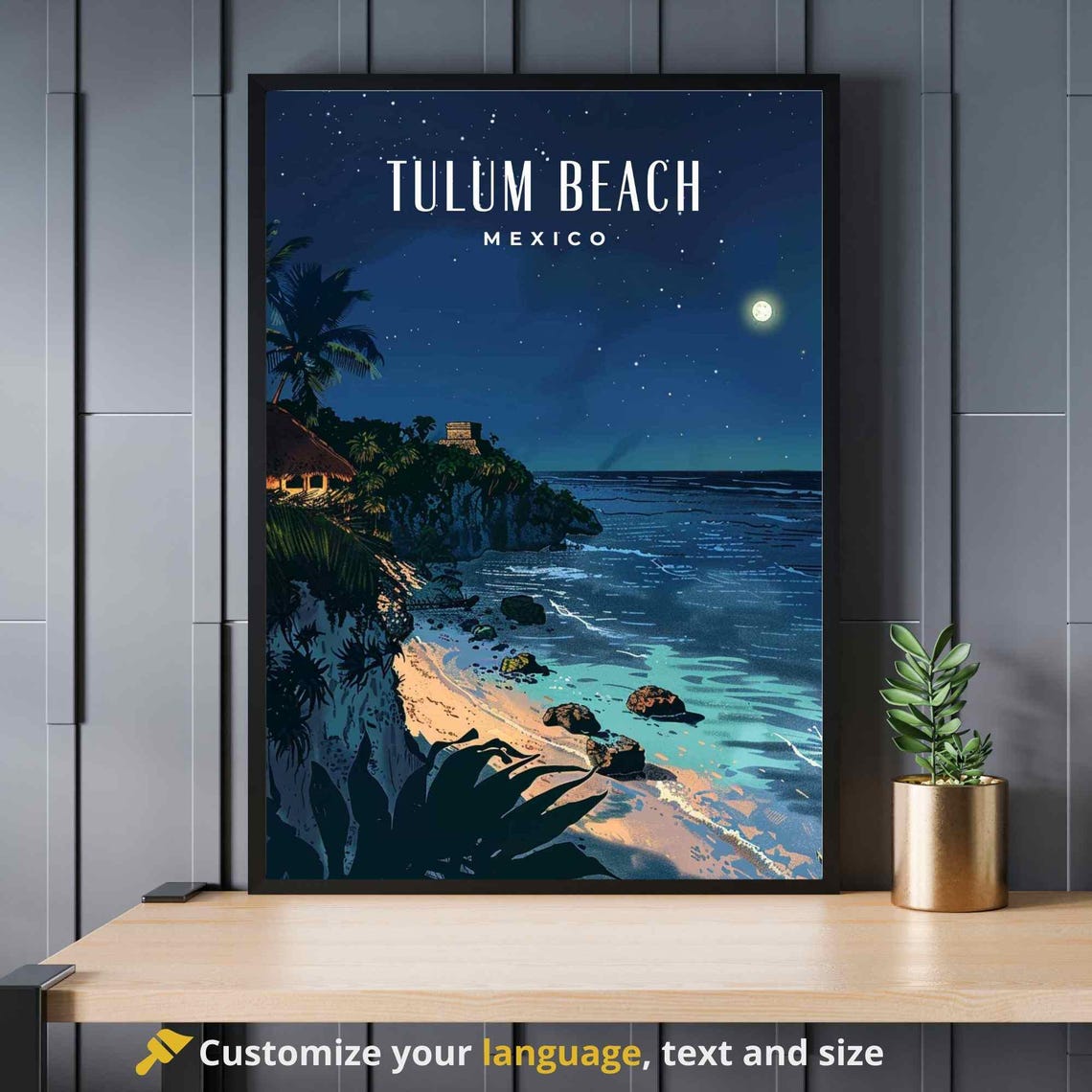 Poster Tulum Beach Mexico Night Trip To Tulum Beach In Mexico