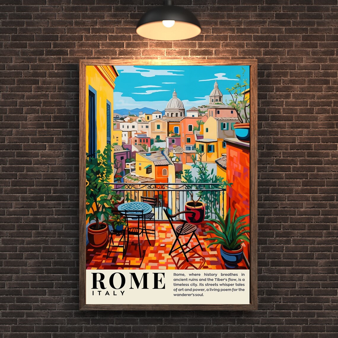 Rome Poster Travel Artistic Journey Print, Coliseum