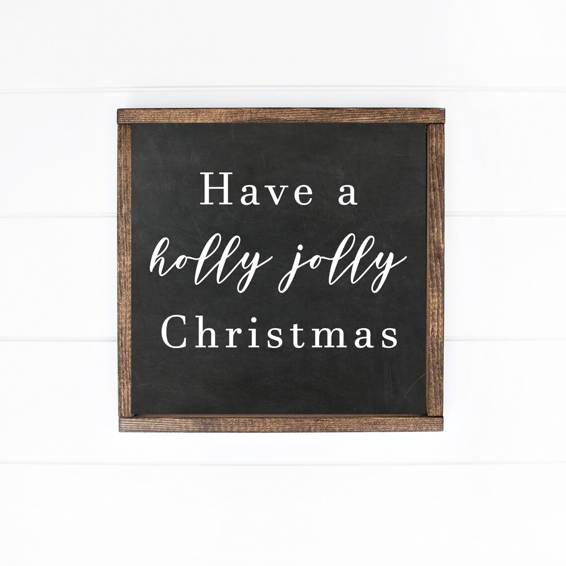 Farmhouse Christmas Art Print, Holly Jolly Sign