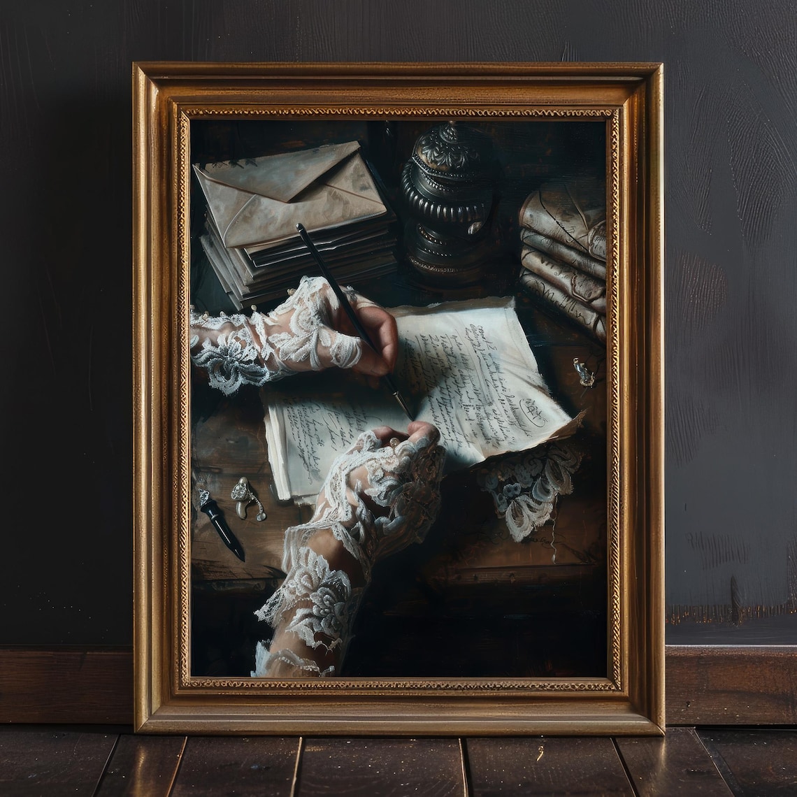 Victorian Woman Literary Art Print, Dark Academia
