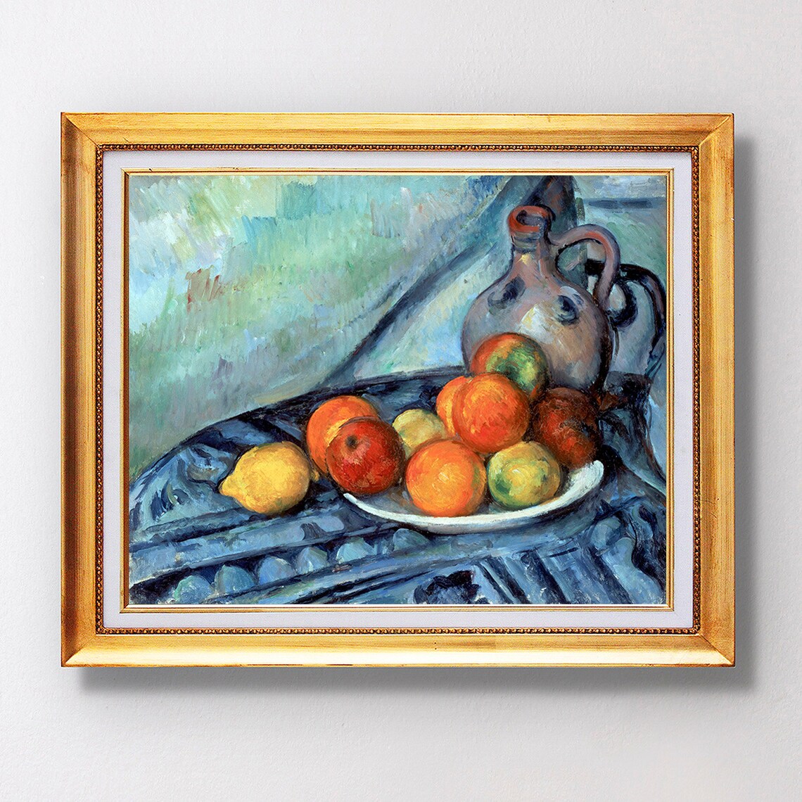 Paul Cezanne Fruit And Jug On Table 1894 Close Up Detail Poster - Image 2
