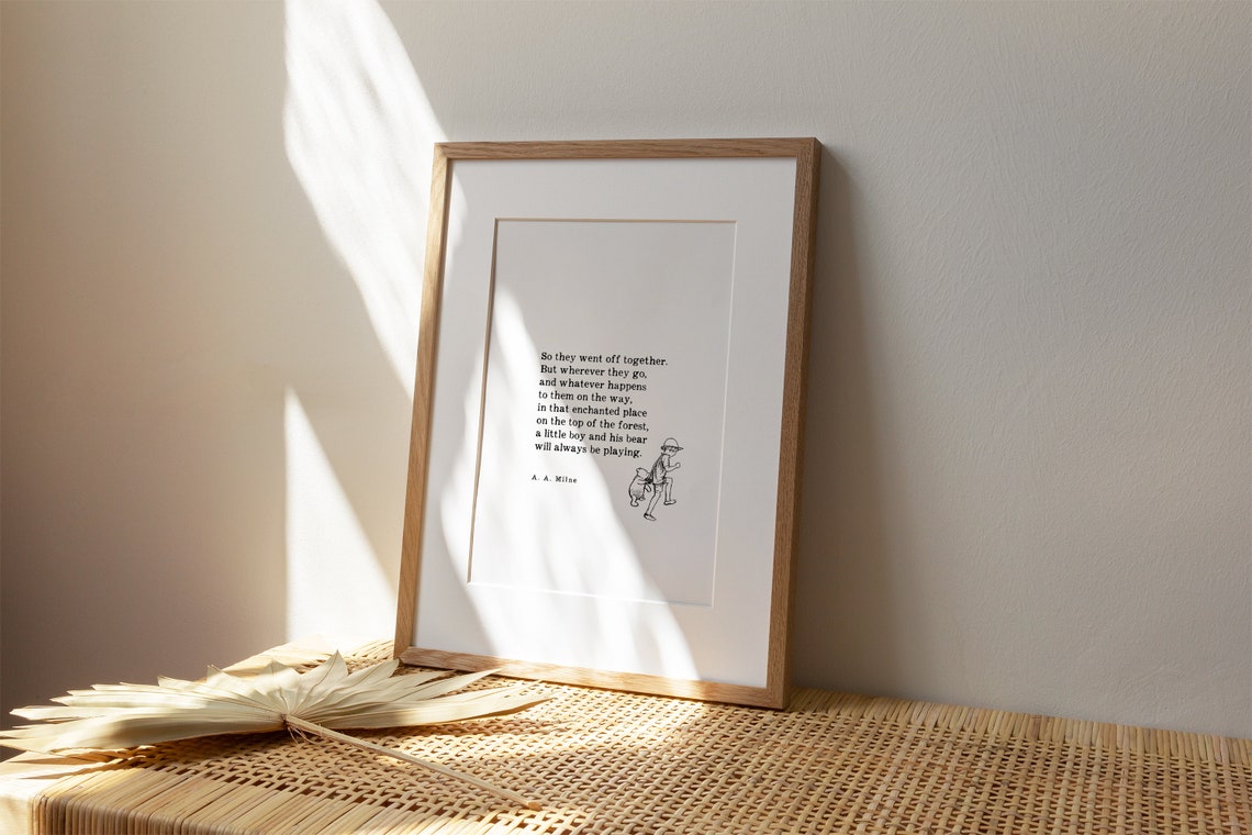 A. A. Milne So They Went Off Together Little Boy and His Bear Poster - Image 2
