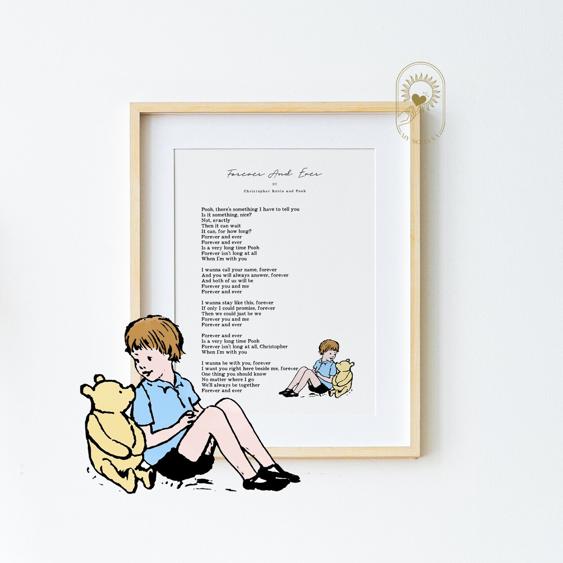 Winnie the Pooh and Christopher Song Art Print