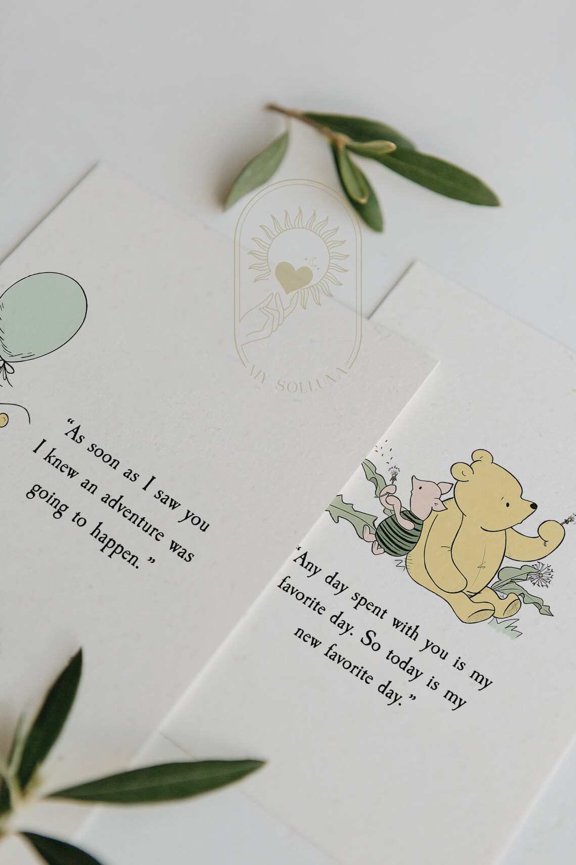 Favorite Day Winnie the Pooh Piglet Dandelions Colored Nursery Art Poster - Image 2