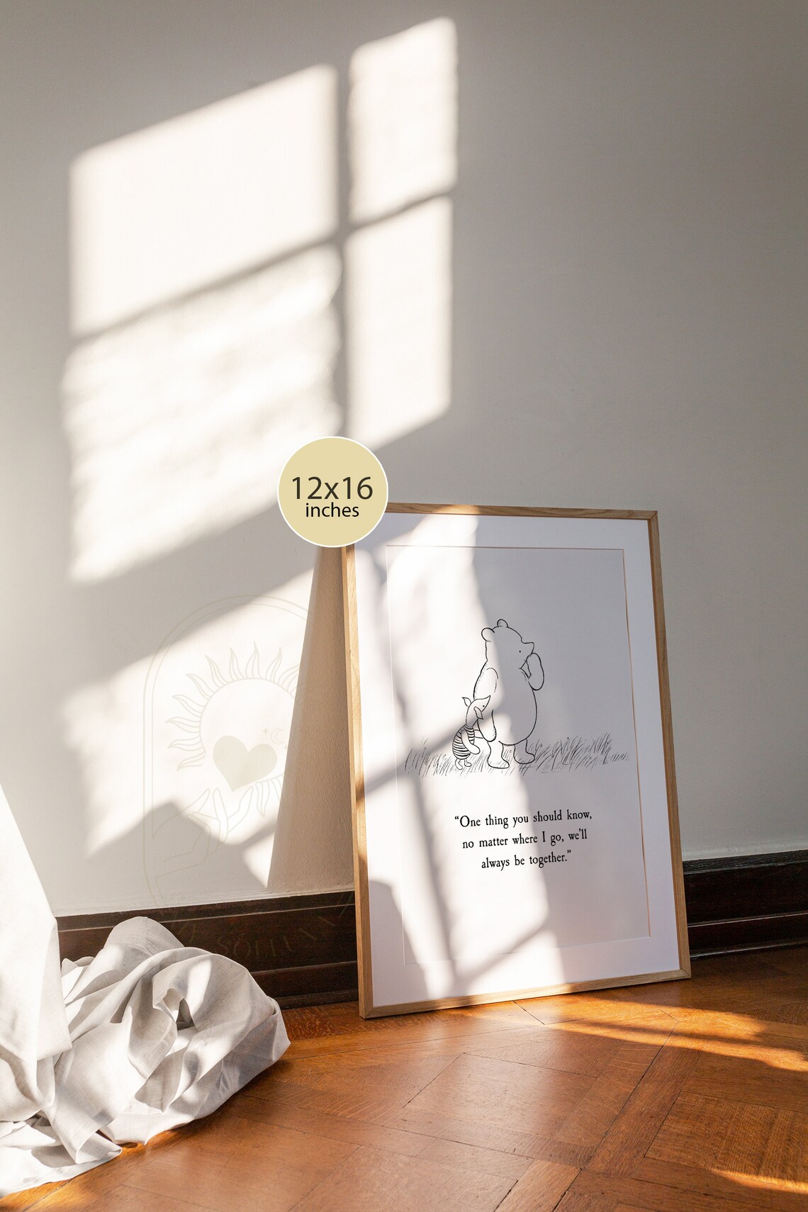 Winnie the Pooh Quote Nursery Art Print, Vintage - Image 3