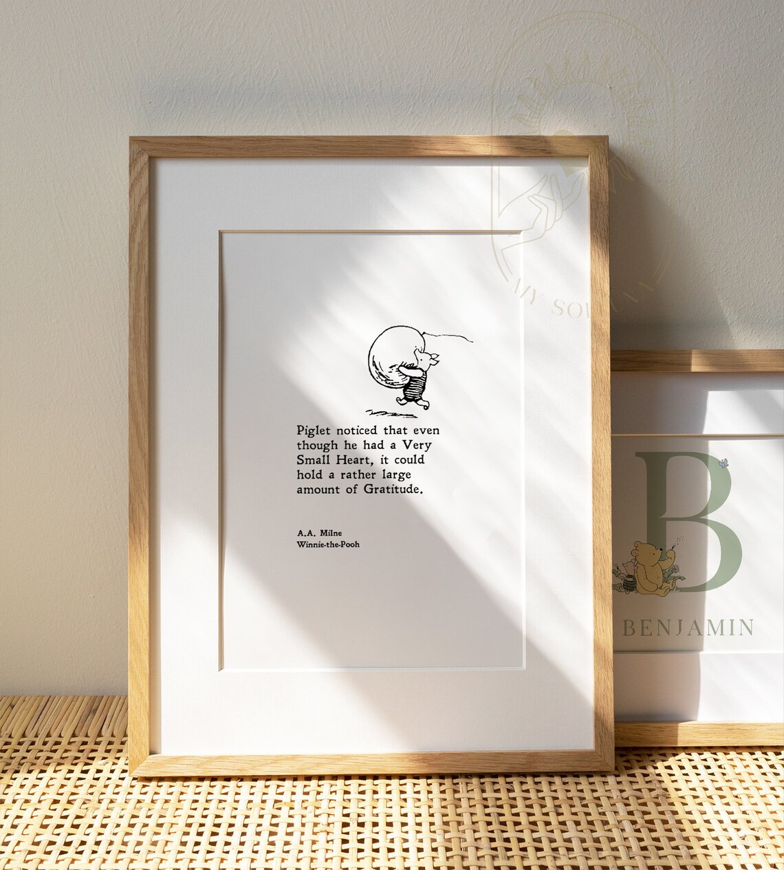 Piglet Noticed That Winnie The Pooh Quote Art Print - Image 2