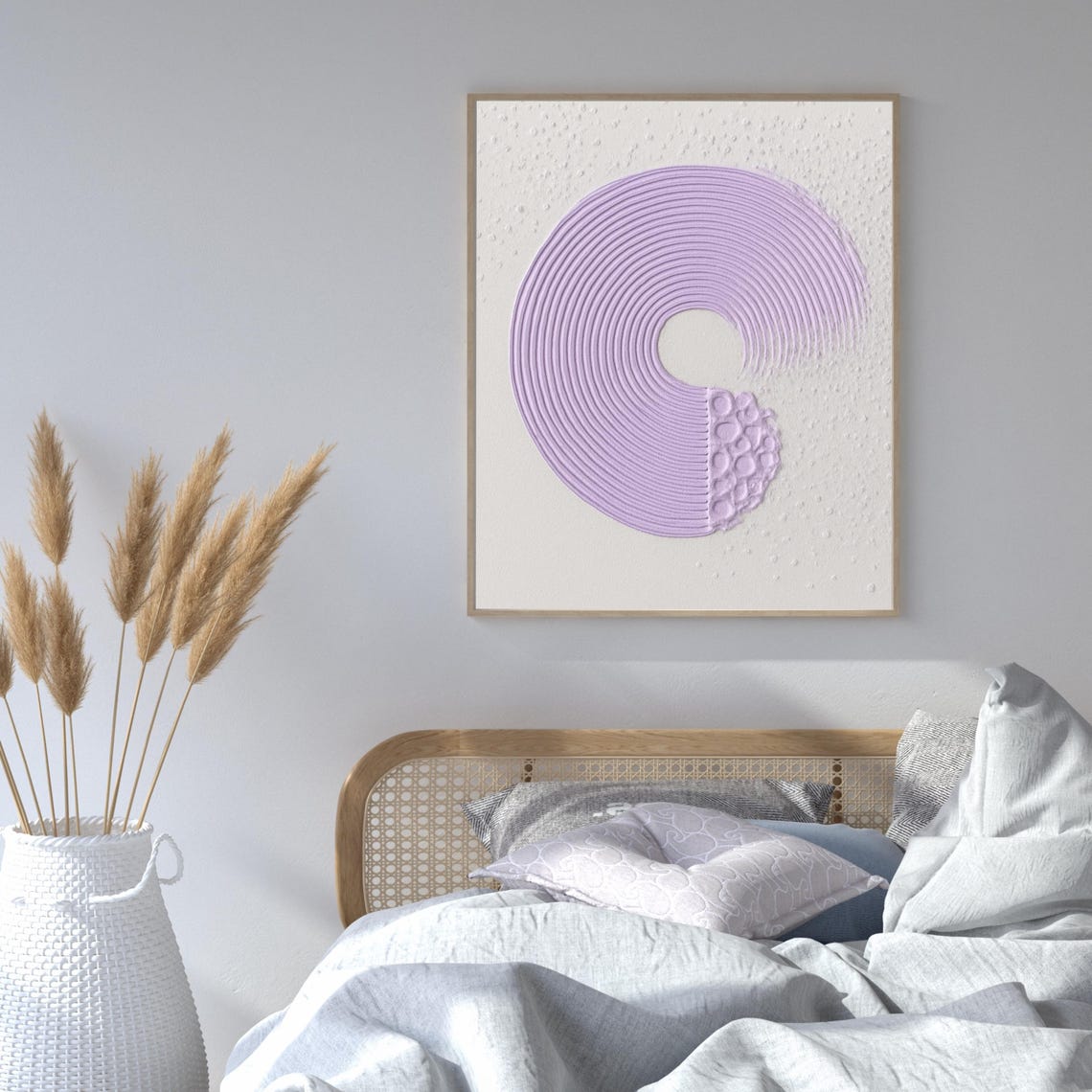 Lavender Textured 3D Abstract Arc Minimal Canvas Style Art Poster