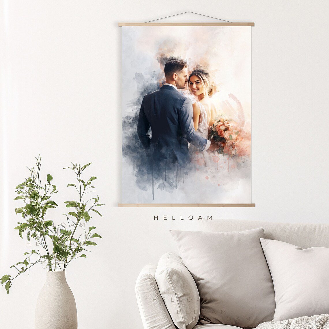 Custom Watercolor Portrait From Photo Art Print - Image 2