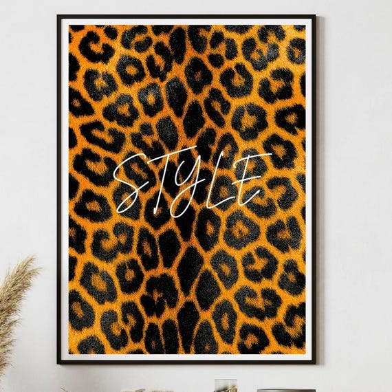 Leopard Style Wall Art Bold Gift For Boyfriend Husband Masculine Glam Decor Bathroom Closet Office