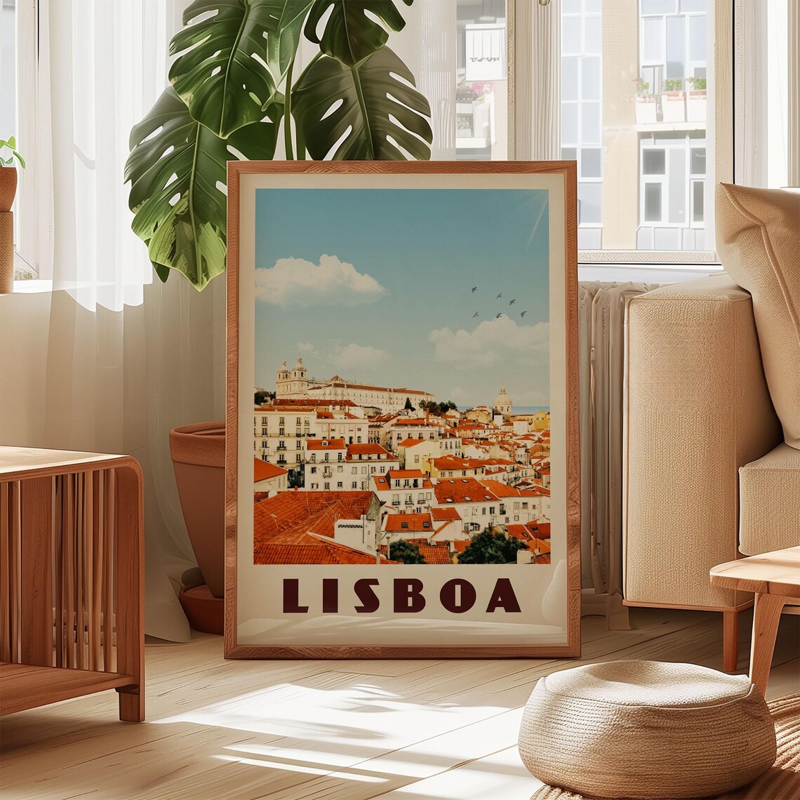 Lisboa Portugal Vintage Travel Poster, Lisbon Art Print
