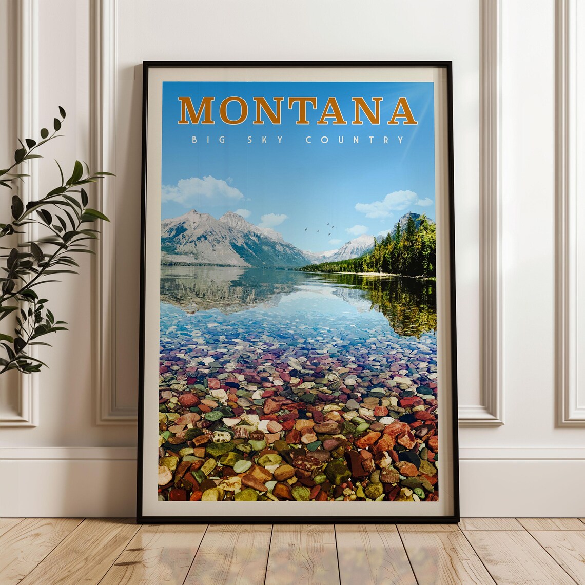 Montana Travel Poster Print, Big Sky Wall Art