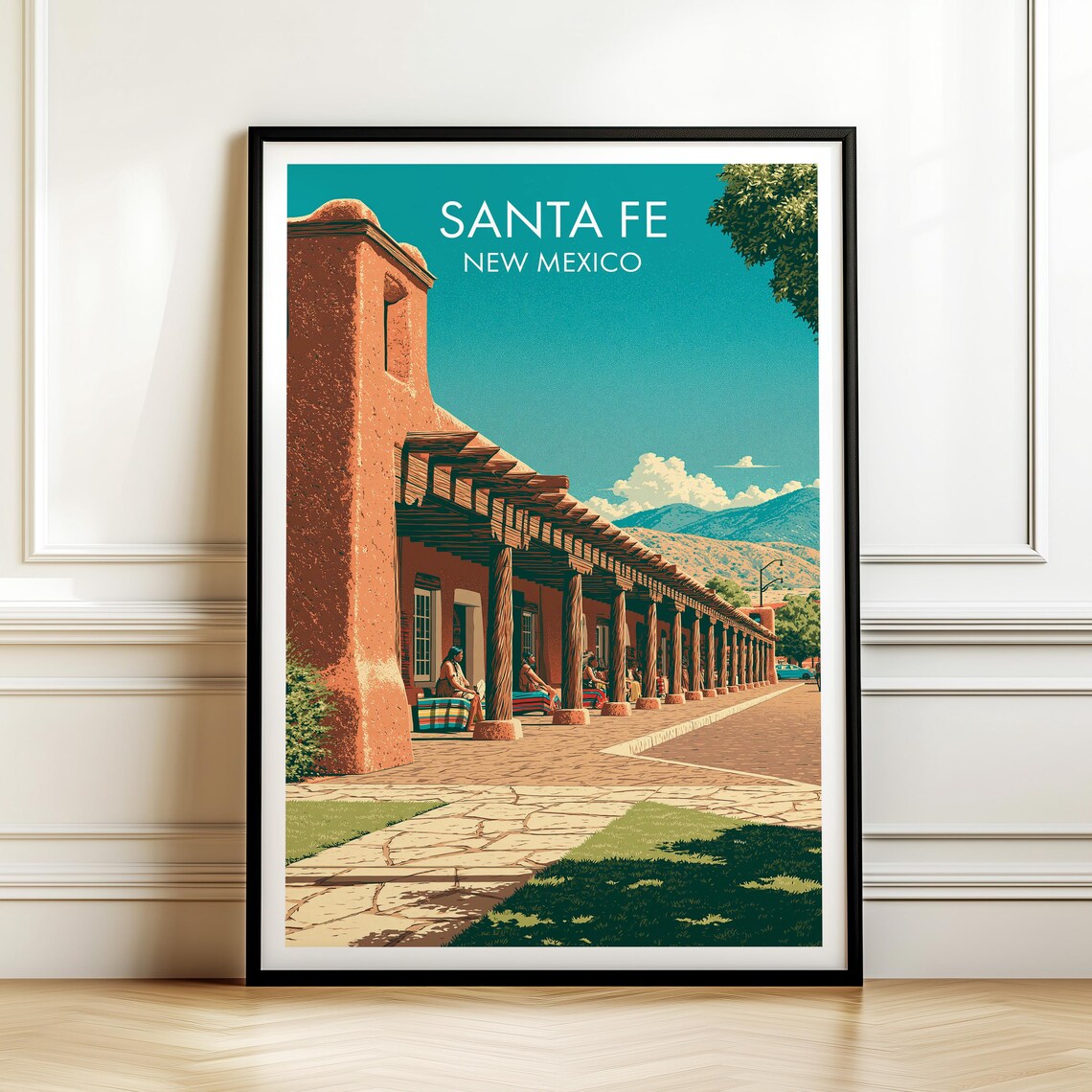 Palace Of The Governors, Santa Fe Vintage Travel Poster