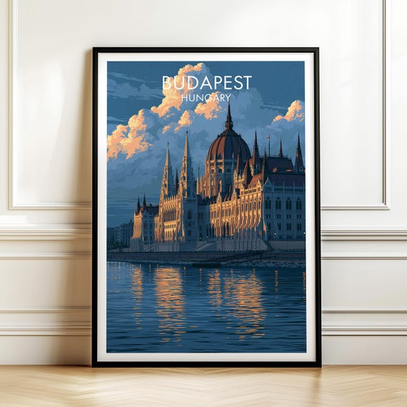 Budapest Hungary Vintage Europe Travel Poster