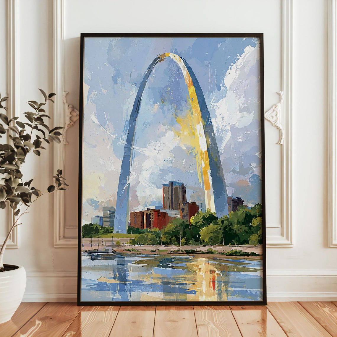 Gateway Arch St Louis Riverfront Skyline Cityscape Travel Poster