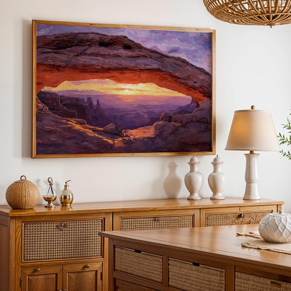Canyonlands National Park Mesa Arch Sunset Oil Painting Poster