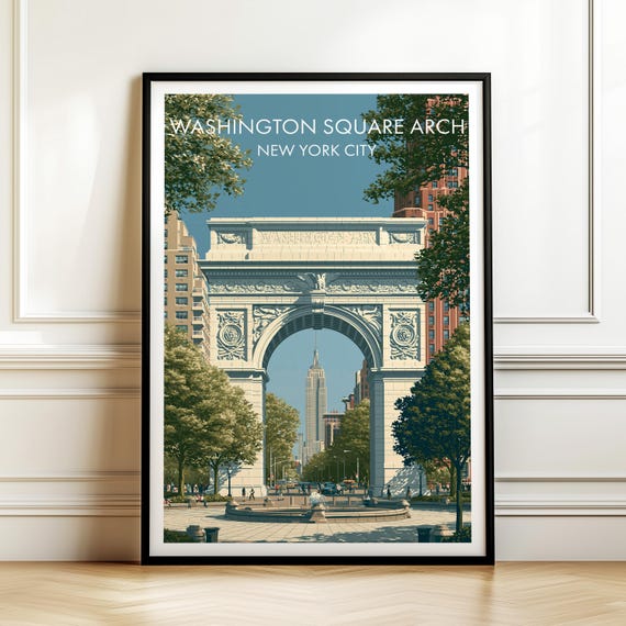 Washington Square Arch New York City Print American Landmark Travel Art