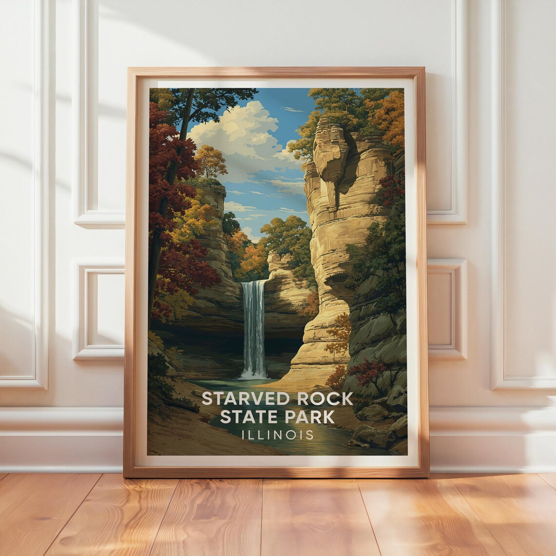 Starved Rock State Park Vintage Travel Poster