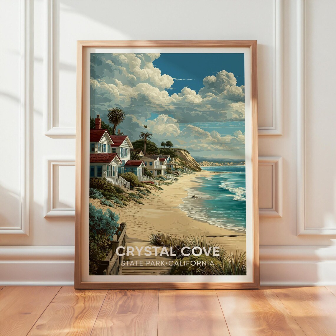 Crystal Cove State Park Vintage California Travel Poster