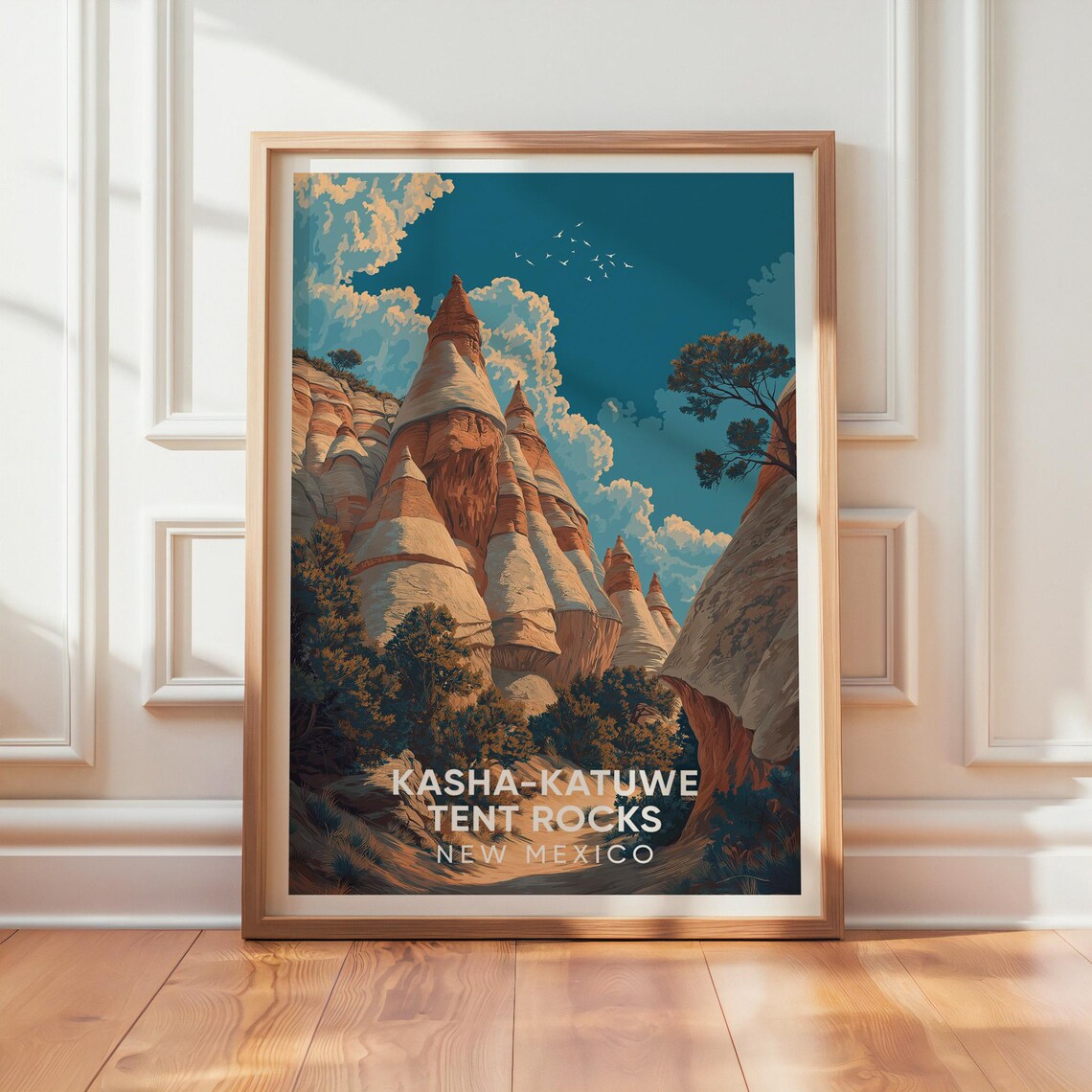 Kashakatuwe Tent Rocks, New Mexico Vintage Travel Poster