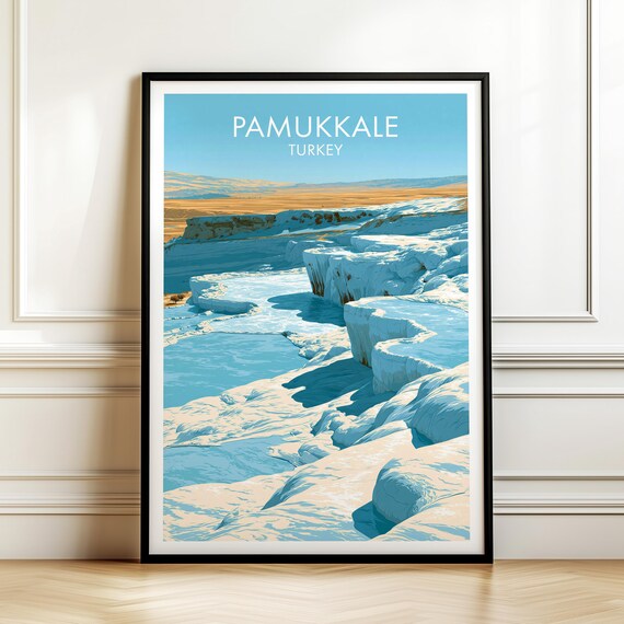 Pamukkale Turkey Vintage Travel Poster