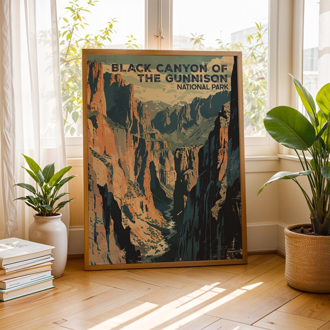 Black Canyon of the Gunnison National Park Vintage Travel Art Poster