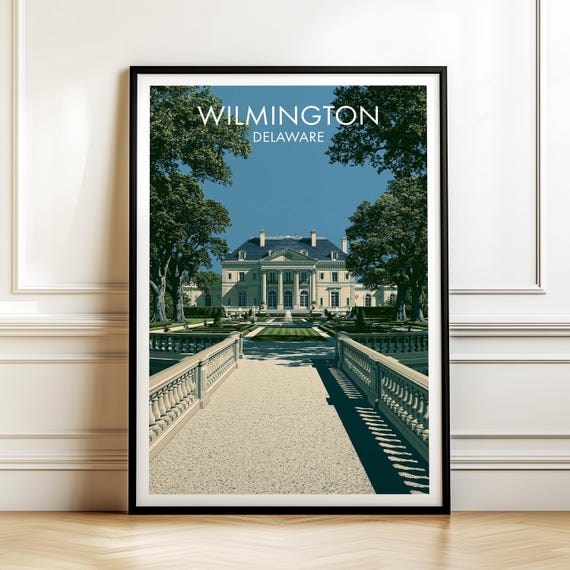 Nemours Estate Wilmington Delaware Poster Usa Travel Wall Art American Cityscape Print Gift