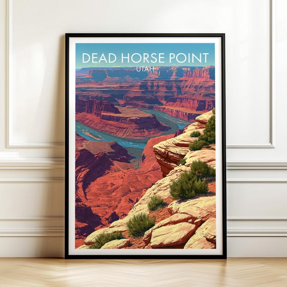 Dead Horse Point State Park Utah Poster Usa Travel Wall Art American Landmark Print Gift
