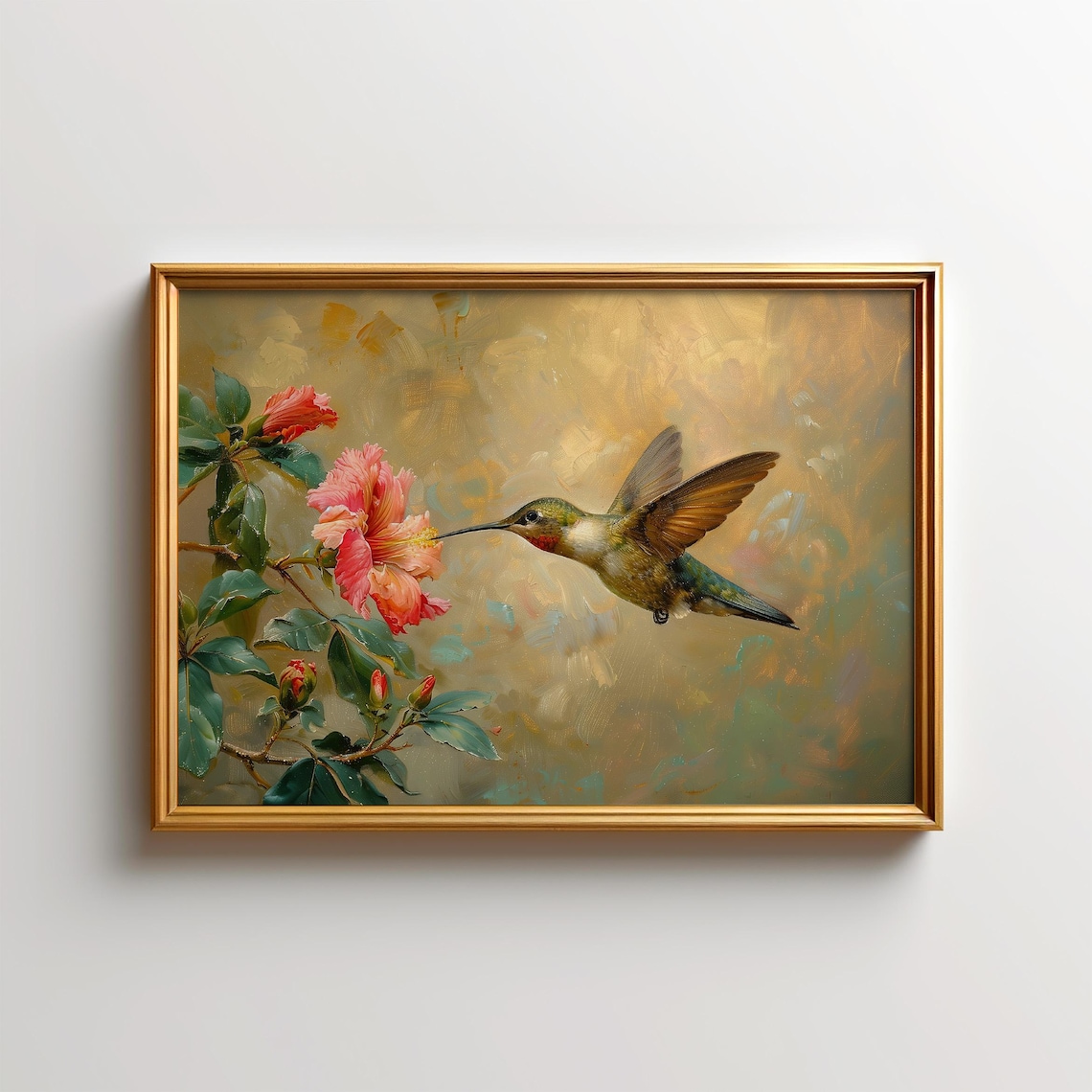 Hummingbird Painting, North America Bird Art Print